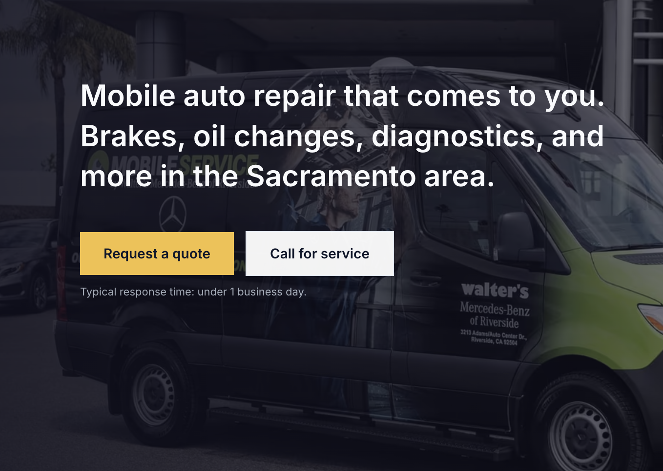 Screenshot from auto repair website